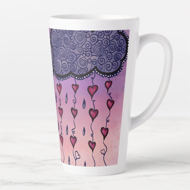 Niedliche Wolken und Herzkunst Milchtasse (Rechts)
