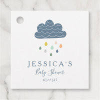Niedliche Wolken und Regentropfen in Blue Baby Dus