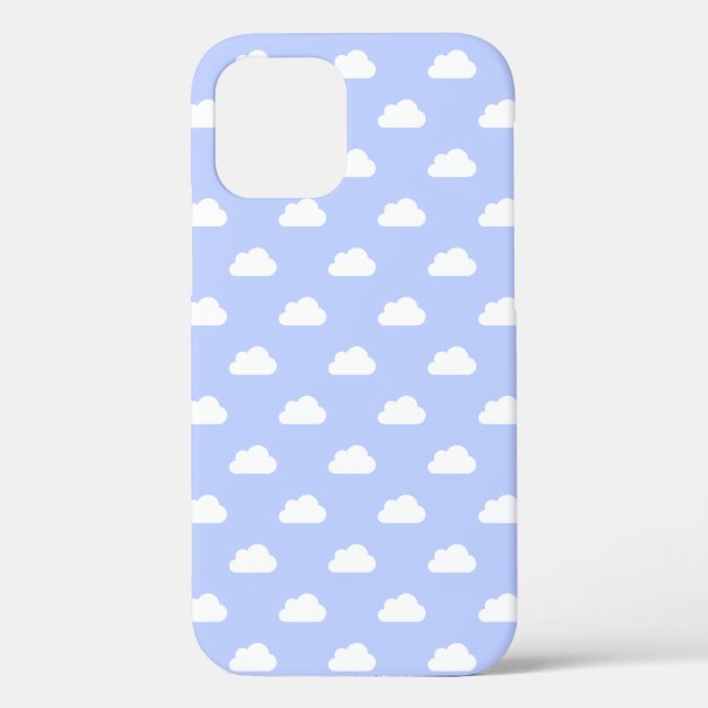 Niedliche Wolken weiß auf blau Case-Mate iPhone Hülle (Rückseite)