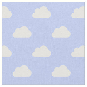 Niedliche Wolken weiß auf blau Stoff