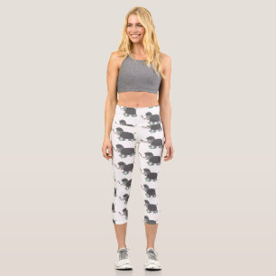 Niedliche Wollmammut-Cartoon-Abbildung Capri Leggings