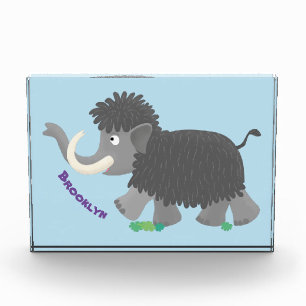 Niedliche Wollmammut-Cartoon-Abbildung Fotoblock