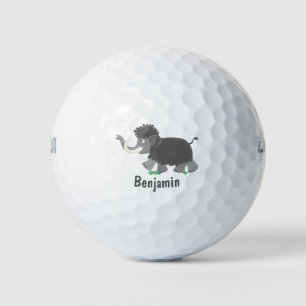 Niedliche Wollmammut-Cartoon-Abbildung Golfball