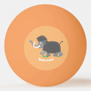 Niedliche Wollmammut-Cartoon-Abbildung Tischtennisball