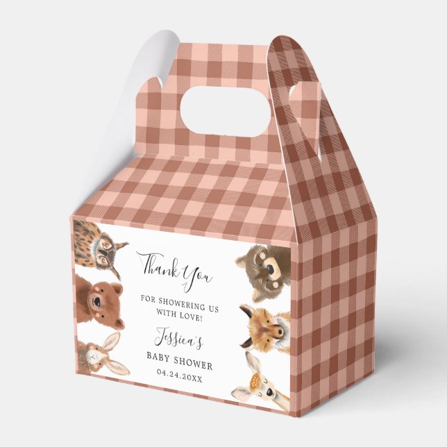 Niedliche Woodland Animal Baby Dusche Geschenkschachtel (Vorderseite)