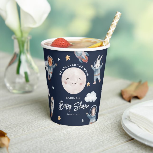 Niedliche Woodland Animal Space Babydusche Pappbecher (In Situ)