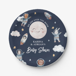 Niedliche Woodland Animal Space Babydusche Pappteller