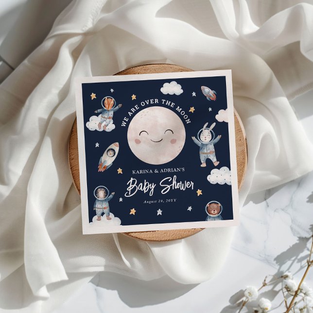 Niedliche Woodland Animal Space Babydusche Serviette (Von Creator hochgeladen)