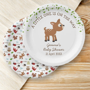 Niedliche Woodland Animals Kinderdusche Pappteller