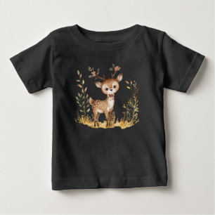 Niedliche Woodland Baby Deer Wasserfarbe Illustrat T-shirt