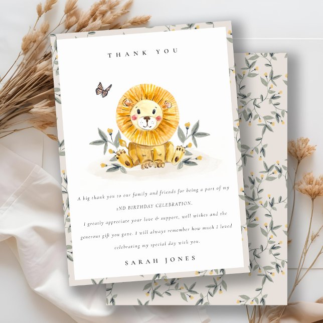 Niedliche Woodland Baby Lion Folies jedes Alter Ge Dankeskarte (Von Creator hochgeladen)