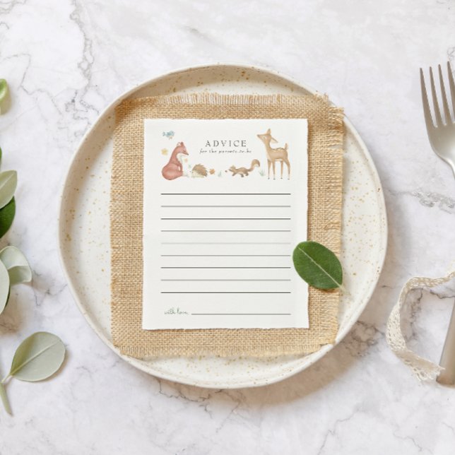 Niedliche Woodland Babyduschkarte (Von Creator hochgeladen)