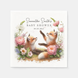 Niedliche Woodland Babynahrung Frühjahrsdusche Serviette