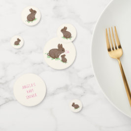 Niedliche Woodland Bunnies Herz Custom Baby Dusche Konfetti