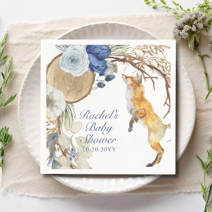 Niedliche Woodland Fox Aquarell Blütendusche Serviette