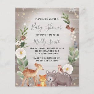 Niedliche Woodland Tiere Winter Baby Dusche