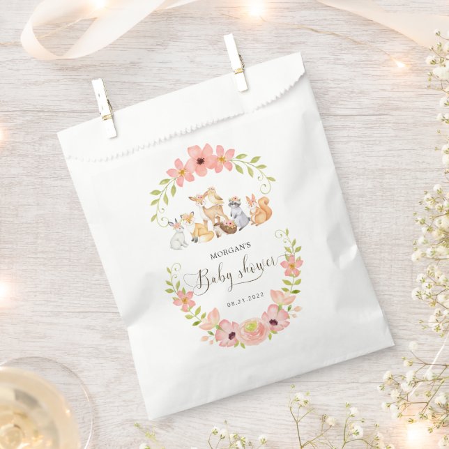 Niedliche Woodlandtiere Blumenkinderdusche Geschenktütchen (Ausgeschnitten)