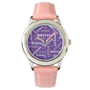 Niedliche Wortkunst und Personalisierte Herzen Gir Armbanduhr