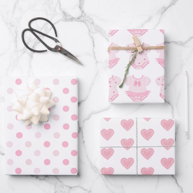 Niedliche Wrapping Paper Sheets für Babyduschen Geschenkpapier Set (Vorderseite)