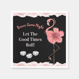 Niedliche Würfel Gute TImes Roll Pink Flamingo Bun Serviette