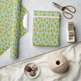 Niedliche Wüstenkaktus Pflanze Umschlagpapier Geschenkpapier