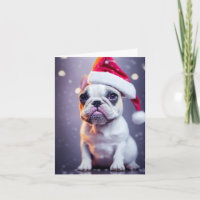 Niedliche Xmas French Bulldog Puppy Grußkarte