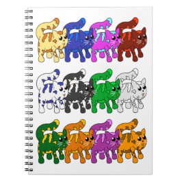 Niedliche Xmas Kitten Cat Pattern Rows Notizblock