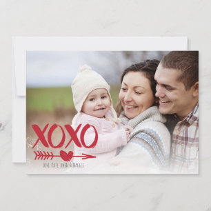 Niedliche XOXO Herz - Valentinstag Foto-Karten Feiertagskarte