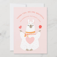 Niedliche Yoga Llama Babydusche Danke Karte