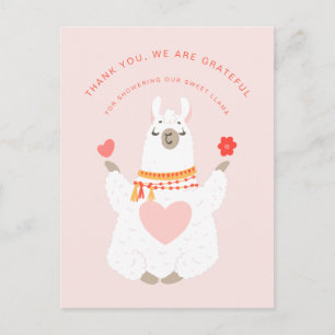 Niedliche Yoga Llama Babydusche Vielen Dank Postkarte