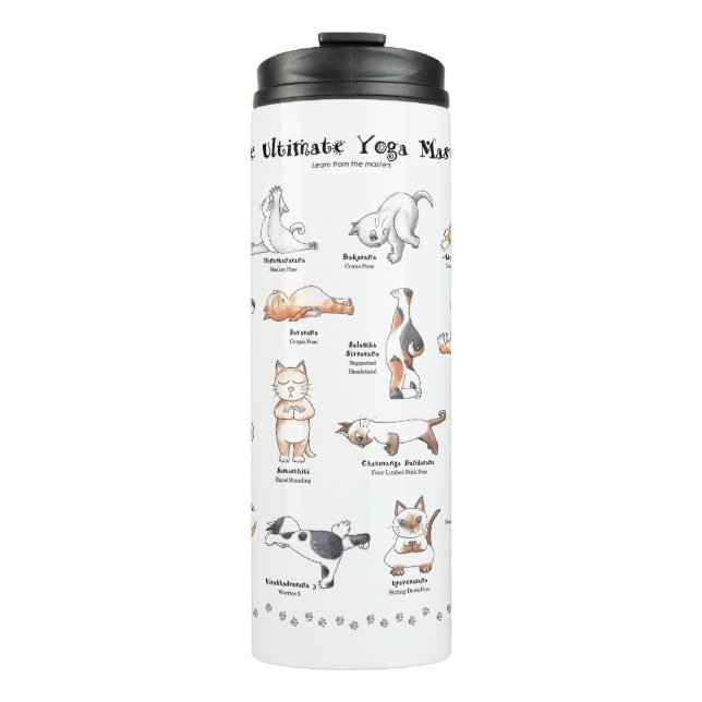 Niedliche Yogi-Katzen Wärmflasche Thermosbecher (Vorderseite)