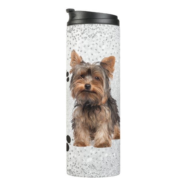 Niedliche Yorkie-Mama Thermosbecher (Nach rechts gedreht)