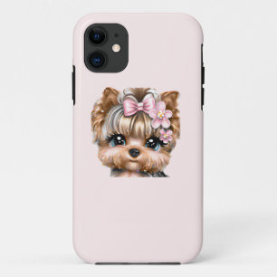 Niedliche Yorkie mit rosa Bow Case-Mate iPhone Hülle