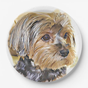 Niedliche yorkie pappteller