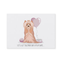 Niedliche Yorkshire Terrier Play Date Calling Card