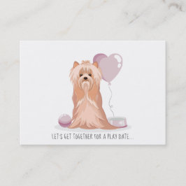 Niedliche Yorkshire Terrier Play Date Calling Card Telefonnummerkarte