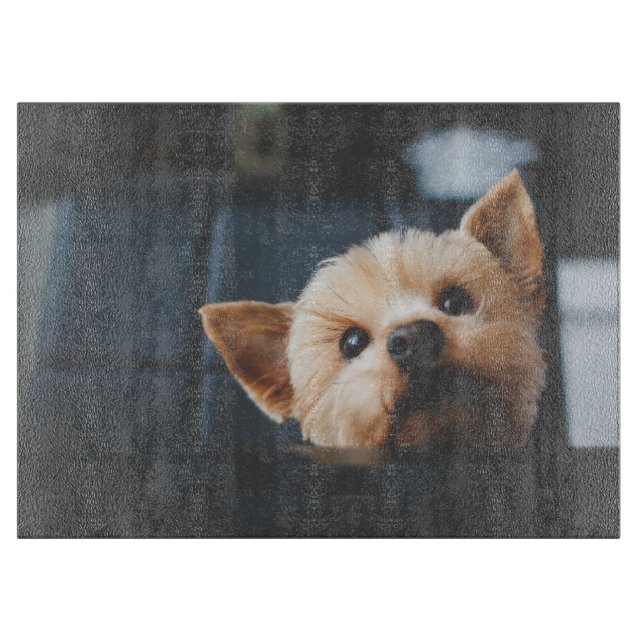 Niedliche Yorkshire Terrier Welppy Doppy Cutting B Schneidebrett (Vorderseite)