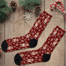 Niedliche Yorkshire Terrier Winter Burgundy Socks