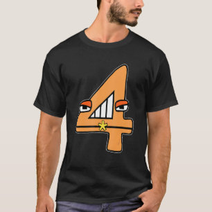 Niedliche Zahl vier Jungen, die mit dem Bösen über T-Shirt