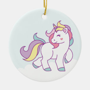 Niedliche Zaubercreme-Pastellfarbe Personalisiert Keramik Ornament