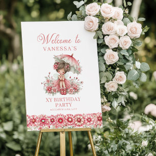 Niedliche zauberhafte Fee Rosa 4. Geburtstags-Will Poster