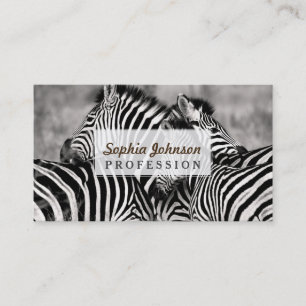 Niedliche Zebra-Herden-Natur-Safari Schwarz-weiß Visitenkarte