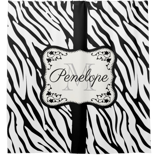 Niedliche Zebra Print Duschvorhang (Vorderseite)