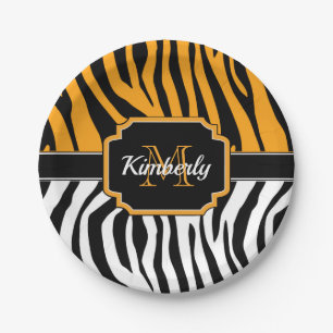 Niedliche Zebra Print Pappteller