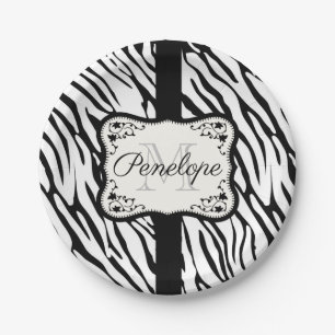 Niedliche Zebra Print Pappteller