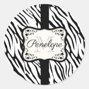 Niedliche Zebra Print Runder Aufkleber