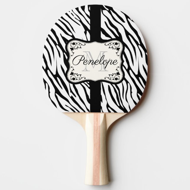 Niedliche Zebra Print Tischtennis Schläger (Rückseite)