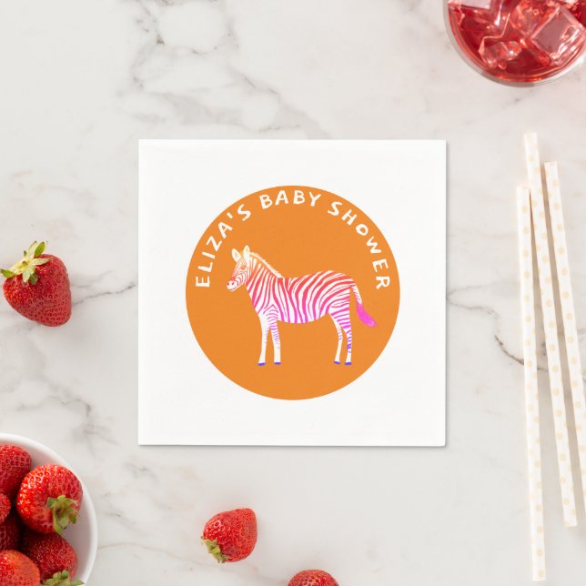 Niedliche Zebras Babydusche Serviette (Beispiel)