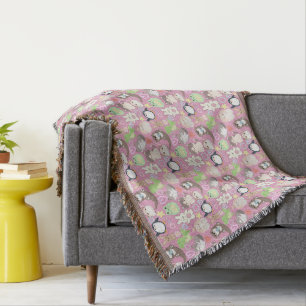 Niedliche Zeichenketten Muster L Pink BG Decke