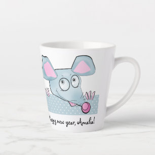 Niedliche Zeichentrickratte Maus Neujahr 2020 Symb Milchtasse